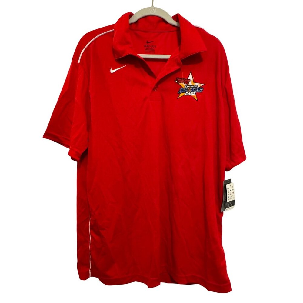 Nike Dri-Fit Mens Polo Shirt L Red College All-Star Game 2011 Embroidered New